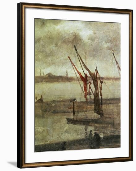 Grey And Silver: Chelsea Wharf, Ca. 1864-1868-James Abbott McNeill Whistler-Framed Giclee Print