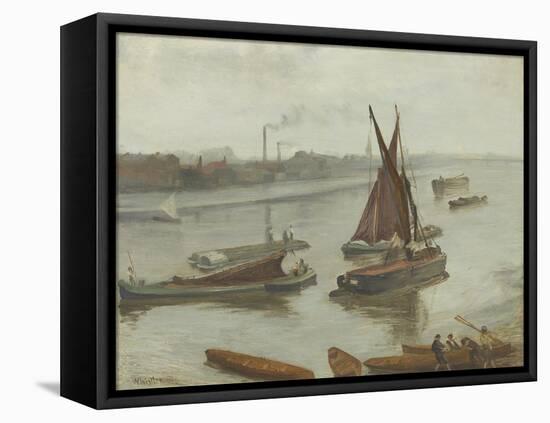 Grey and Silver: Old Battersea Reach, 1863-James Abbott McNeill Whistler-Framed Premier Image Canvas