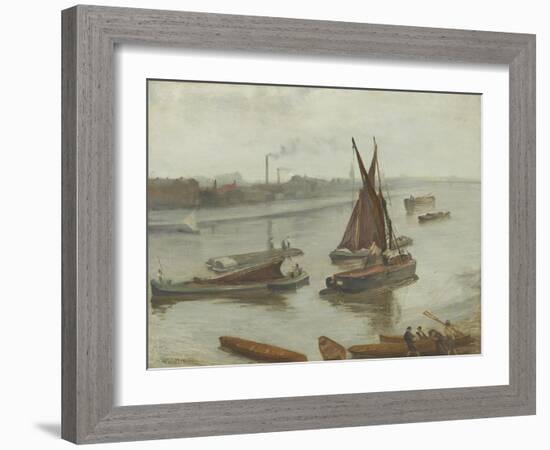 Grey and Silver: Old Battersea Reach, 1863-James Abbott McNeill Whistler-Framed Giclee Print