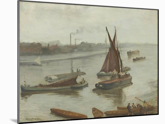 Grey and Silver: Old Battersea Reach, 1863-James Abbott McNeill Whistler-Mounted Giclee Print