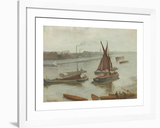 Grey and Silver - Old Battersea Reach-James McNeill Whistler-Framed Premium Giclee Print