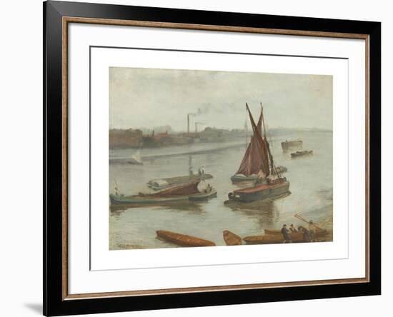 Grey and Silver - Old Battersea Reach-James McNeill Whistler-Framed Premium Giclee Print