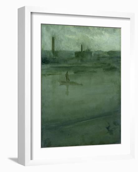 Grey and Silver: the Thames (Oil on Canvas)-James Abbott McNeill Whistler-Framed Giclee Print