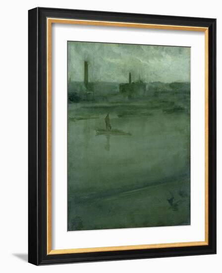 Grey and Silver: the Thames (Oil on Canvas)-James Abbott McNeill Whistler-Framed Giclee Print