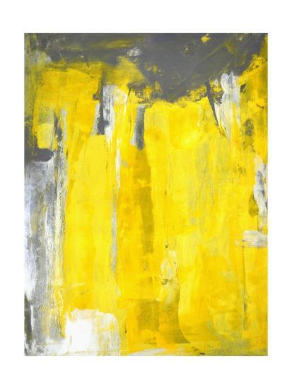 Grey And Yellow Abstract Art Painting Print By T30gallery