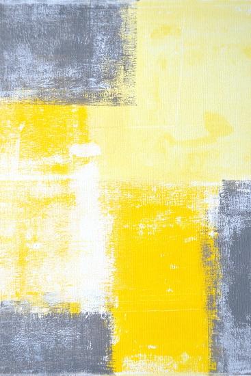 Grey And Yellow Abstract Art Painting Art Print T30gallery Art Com