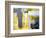 Grey And Yellow Abstract Art Painting-T30Gallery-Framed Premium Giclee Print