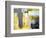 Grey And Yellow Abstract Art Painting-T30Gallery-Framed Premium Giclee Print