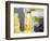 Grey And Yellow Abstract Art Painting-T30Gallery-Framed Premium Giclee Print