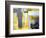 Grey And Yellow Abstract Art Painting-T30Gallery-Framed Premium Giclee Print