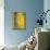 Grey And Yellow Abstract Art Painting-T30Gallery-Mounted Art Print displayed on a wall