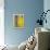 Grey And Yellow Abstract Art Painting-T30Gallery-Framed Stretched Canvas displayed on a wall