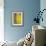 Grey And Yellow Abstract Art Painting-T30Gallery-Framed Art Print displayed on a wall