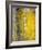 Grey And Yellow Abstract Art Painting-T30Gallery-Framed Art Print