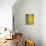 Grey And Yellow Abstract Art Painting-T30Gallery-Mounted Art Print displayed on a wall