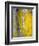 Grey And Yellow Abstract Art Painting-T30Gallery-Framed Art Print