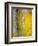 Grey And Yellow Abstract Art Painting-T30Gallery-Framed Art Print