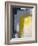 Grey And Yellow Abstract Art Painting-T30Gallery-Framed Art Print