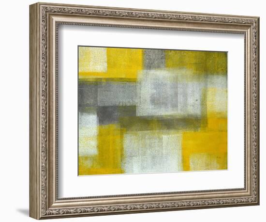 Grey and Yellow Abstract Art Painting-T30Gallery-Framed Art Print