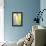 Grey and Yellow Abstract Art Painting-T30Gallery-Framed Stretched Canvas displayed on a wall