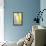 Grey and Yellow Abstract Art Painting-T30Gallery-Framed Stretched Canvas displayed on a wall