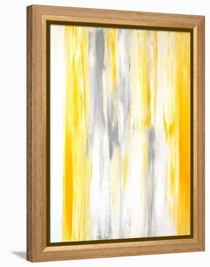 Grey and Yellow Abstract Art Painting-T30Gallery-Framed Stretched Canvas