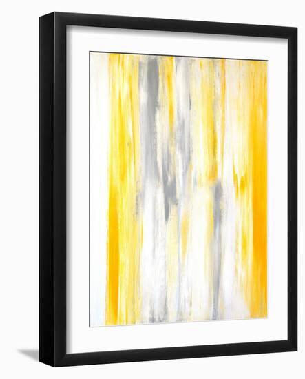 Grey and Yellow Abstract Art Painting-T30Gallery-Framed Art Print