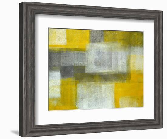 Grey and Yellow Abstract Art Painting-T30Gallery-Framed Art Print