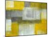 Grey and Yellow Abstract Art Painting-T30Gallery-Mounted Art Print