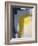 Grey And Yellow Abstract Art Painting-T30Gallery-Framed Art Print