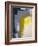 Grey And Yellow Abstract Art Painting-T30Gallery-Framed Art Print