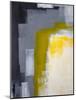 Grey And Yellow Abstract Art Painting-T30Gallery-Mounted Art Print