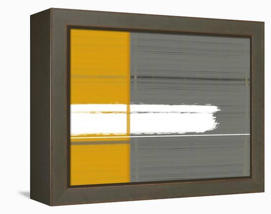 Grey and Yellow-NaxArt-Framed Stretched Canvas