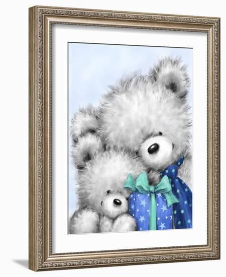 Grey Bears Father’s Day-MAKIKO-Framed Giclee Print