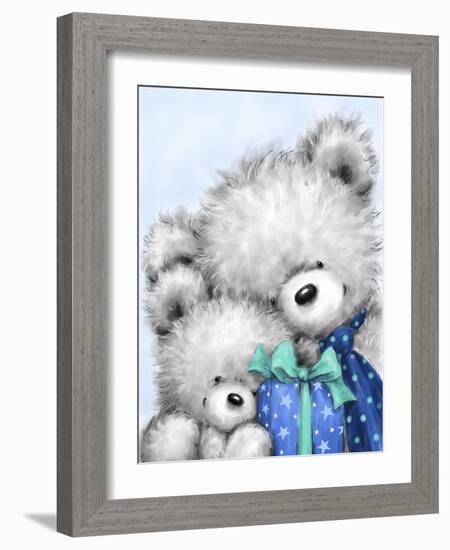 Grey Bears Father’s Day-MAKIKO-Framed Giclee Print