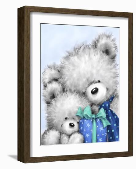 Grey Bears Father’s Day-MAKIKO-Framed Giclee Print