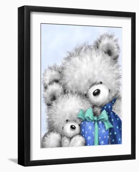 Grey Bears Father’s Day-MAKIKO-Framed Giclee Print