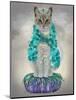 Grey Cat With Bells, Full-Fab Funky-Mounted Art Print