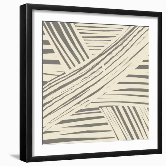 Grey Diagonal Stripe Pattern-Little Dean-Framed Photographic Print