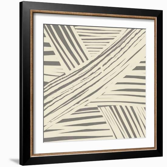 Grey Diagonal Stripe Pattern-Little Dean-Framed Photographic Print