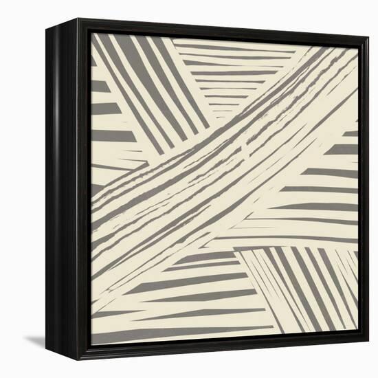 Grey Diagonal Stripe Pattern-Little Dean-Framed Premier Image Canvas