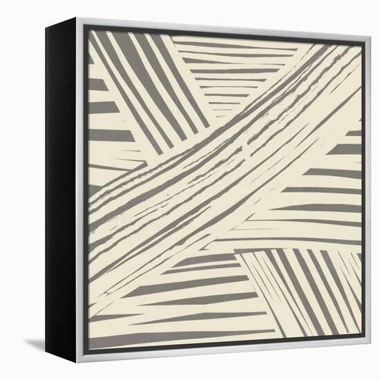 Grey Diagonal Stripe Pattern-Little Dean-Framed Premier Image Canvas