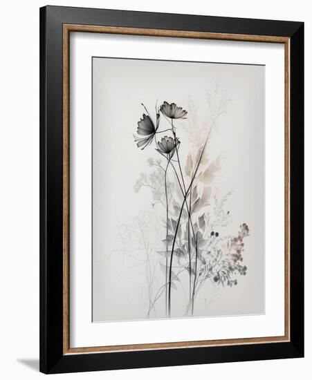 Grey Flowers II-Lana Kristiansen-Framed Art Print