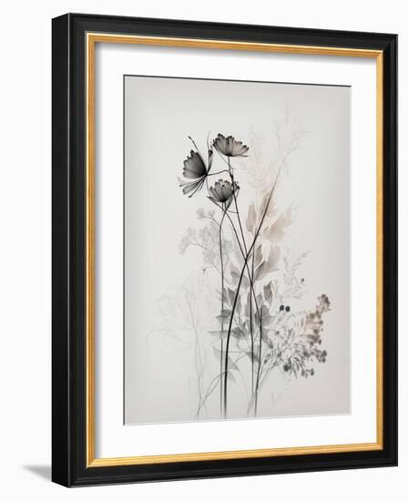 Grey Flowers II-Lana Kristiansen-Framed Art Print