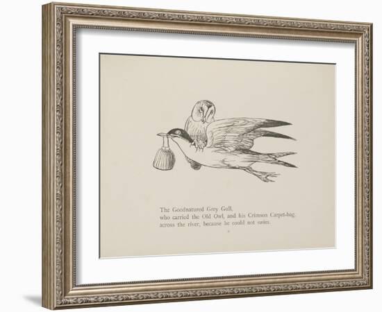 Grey Gull, Carrying Owl and Carpet Bag From a Collection Of Poems and Songs by Edward Lear-Edward Lear-Framed Giclee Print