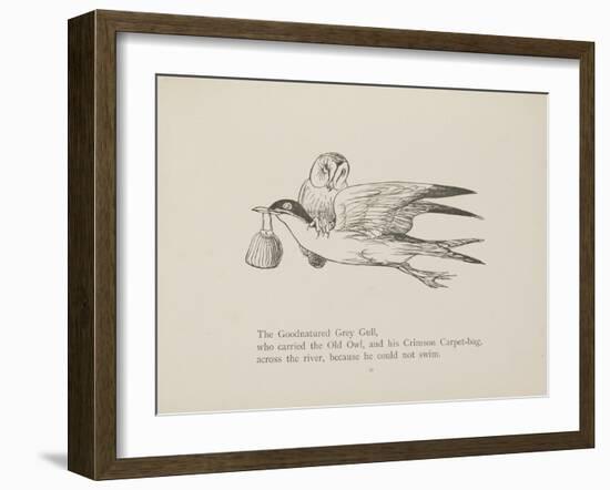 Grey Gull, Carrying Owl and Carpet Bag From a Collection Of Poems and Songs by Edward Lear-Edward Lear-Framed Giclee Print