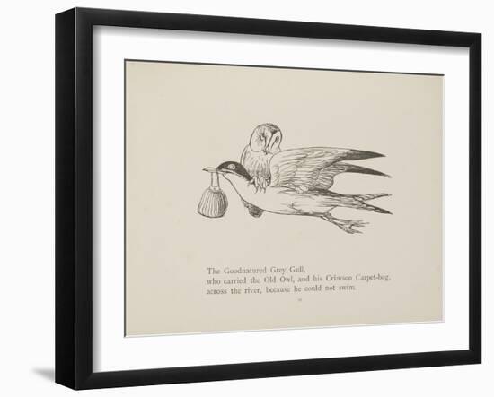 Grey Gull, Carrying Owl and Carpet Bag From a Collection Of Poems and Songs by Edward Lear-Edward Lear-Framed Giclee Print