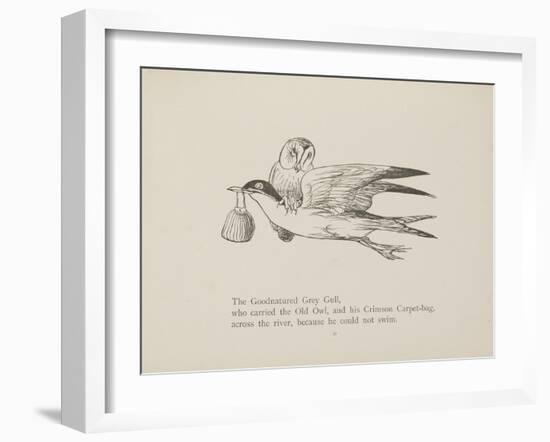 Grey Gull, Carrying Owl and Carpet Bag From a Collection Of Poems and Songs by Edward Lear-Edward Lear-Framed Giclee Print