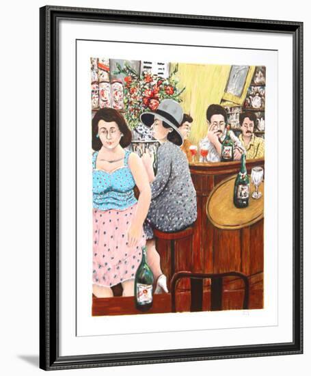 Grey Lady Red Bar-David Azuz-Framed Collectable Print