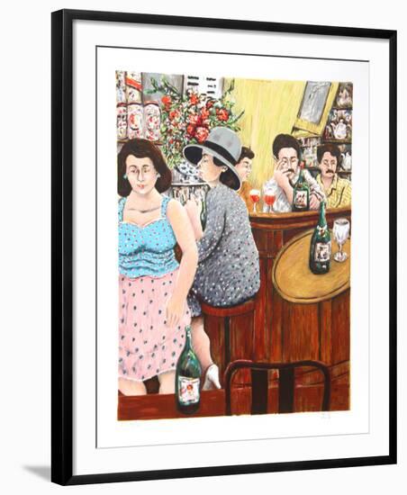 Grey Lady Red Bar-David Azuz-Framed Collectable Print